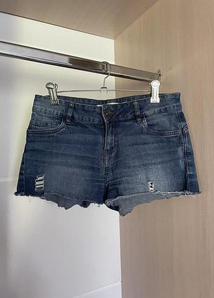Стильні сині джинсові шорти regular з необробленим краєм jeanswear 72d