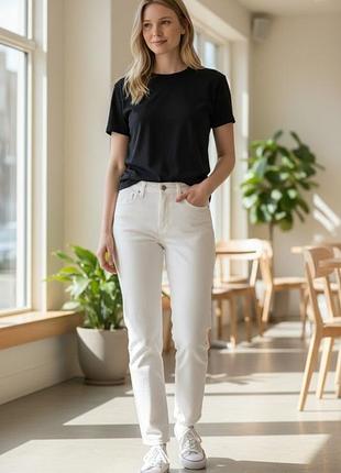 Джинсы белые zara basic denim размер 38