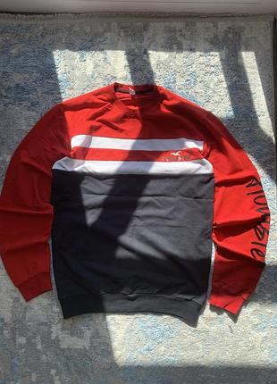 Яскравий триколірний світшот hollister / чоловіча кофта холлістер