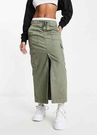 Спідниця карго кольору хакі asos