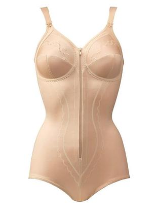 Коригувальний боді грація triumph body doreen + cotton 100b із застібкою-блискавкою й чашечками без кісточок
