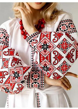 Весільне біле вишите плаття, сукня біле вишиванка,  плаття для мами нареченої нареченого