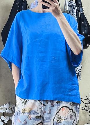 Блузаи свободного кроя с круглым вырезом от marks and spencer pure linen