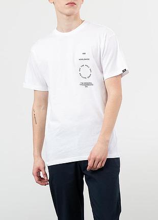Мужская белая футболка vans distortion type t-shirt (размер m)