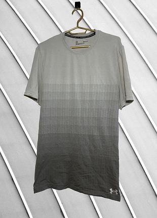 Мужская футболка under armour m l оригинал андер армор стан идеал 48 50 спортивная серая черная с принтом омбре градиент летняя
