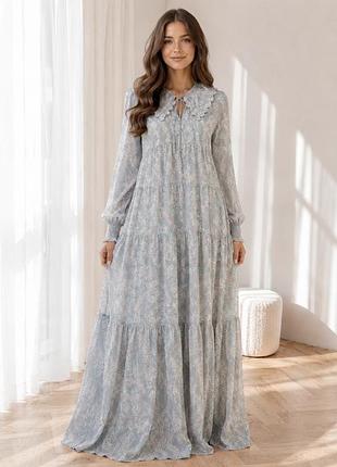Довге плаття сукня в квітковий принт нове віскоза h&m m