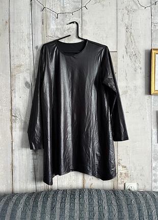 Сукня коротка вільна туніка з латексу еко шкіри р 3xl