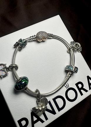 ✨ оригінальний браслет pandora з 6 намистинами ✨ .