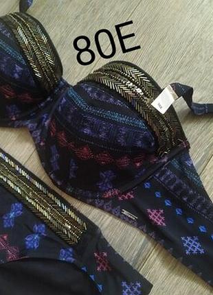 36е,80е,boux avenue, роскошный черный раздельный купальник балконет, новый