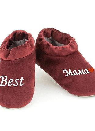 Домашні жіночі капці комфорти best мама багіра бордовий