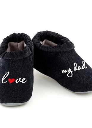 Домашние мужские тапочки комфорты с вышивкой love my dad багира