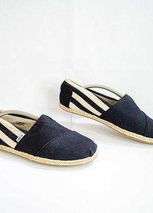 Toms classic university stripes класичні холщові еспадрильї сліпони оригінал! р. 43 28 см