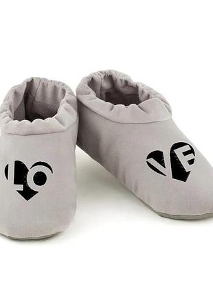Хатні капці комфорти love серце багіра сірий