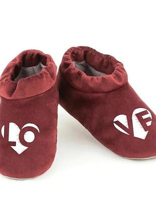 Хатні капці комфорти love серце багіра бордовий