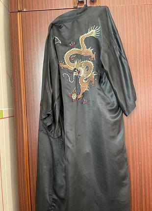 Вінтажне кімоно golden dragon із натурального шовку