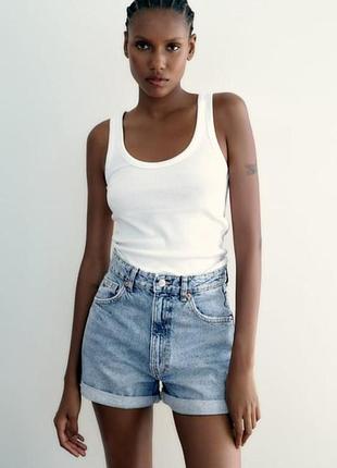 Шорти мом блакитні 34 36 38 mom zara 6164/151