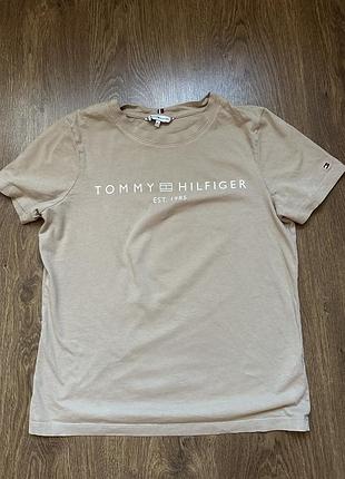 Футболка tommy hilfiger бежева