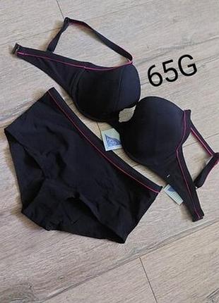 65ff,65g,xs/36, panache,черный раздельный купальник на косточках,новый