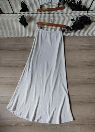 Белая юбка макси с льном new look p m