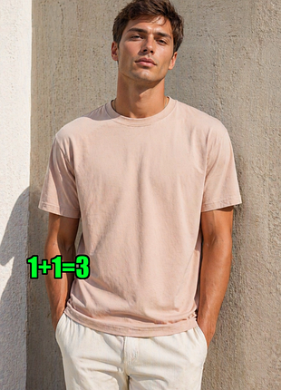 🤩1+1=3 базовая мужская футболка хлопок river island, размер 44 - 46