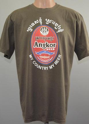 Винтажная футболка с пивом angkor (l)