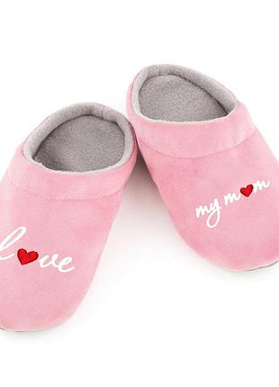 Хатні капці шльопанки з вишивкою love my mom багіра
