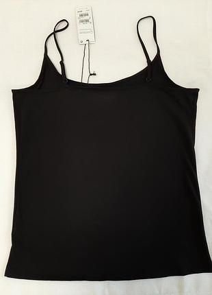 Нова базова чорна майка next thin strap vest, розмір 18 (xl/xxl)