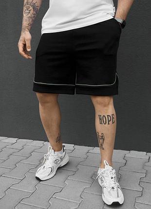 Чоловічі бавовняні трикотажні шорти staff ry black & green