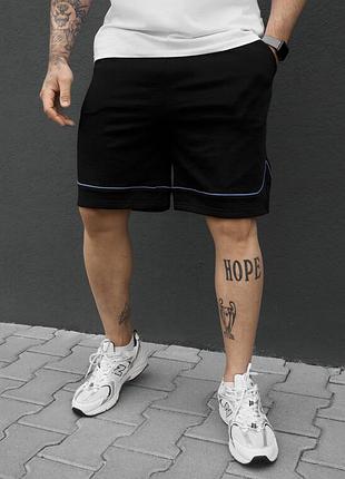 Чоловічі бавовняні трикотажні шорти staff ry black & blue
