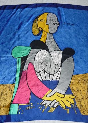 Яркая винтажная платина репродукция картины picasso "женщина сидящего"