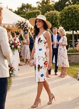 Платье миди ted baker в цветочный принт (оригинал, новое с бирками)