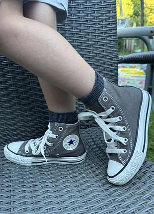 Високі дитячі кеди converse all star сірі