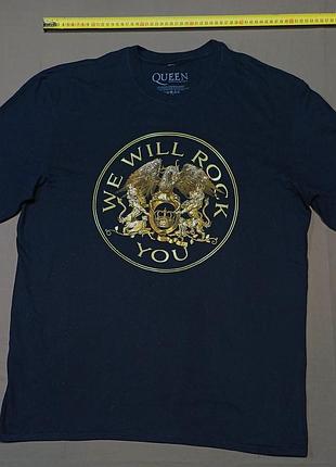 Плечі 53 см queen merch чорна   футболка  без шва  queen we will rock you size xl  100% cotton
