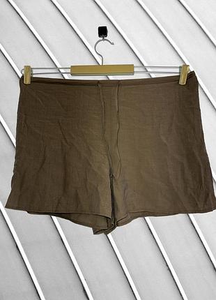 Женские коричневые шорты tu 16 l xl оригинал ту стан идеал 48 50 легкие летние на резинке высокая посадка батал свободные брендовые большие