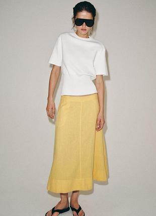 Юбка zw collection средней длины с льном