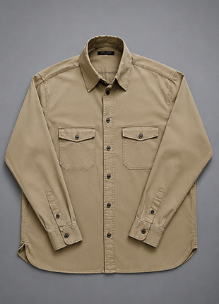Мужская хлопковая рубашка allsaints (оригинал, размер m/l) оверширт / хаки