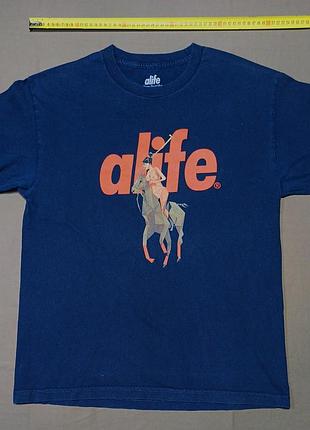 Плечі 53 см alife чорно синя   футболка  без шва premium branded goods size l made in mexico 100% cotton