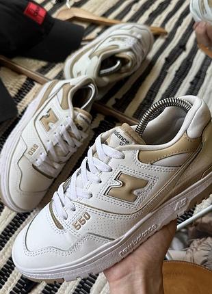 Кросівки шкіряні жіночі new balance 550 оригінал нью беланс білі бежеві 37 розмір 24 см