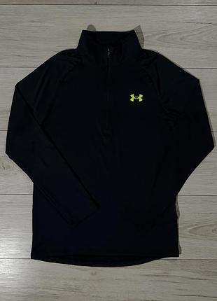 Чорна спортивна кофта лонгслів андер армор under armour tech 2.0 1/3 zip, xs, оригінал
