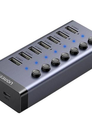 Хаб usb ugreen cm481 7 портов usb-a 3.0 с питанием dc 12v