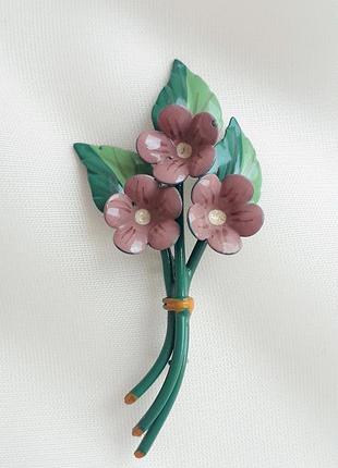 Винтажная брошь, брошка с эмалью, ссср, чехословакия