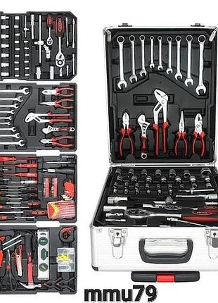 Профессиональный набор инструментов tools set krafftec в чемодане с трещоткой из 408 предметов