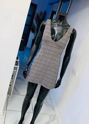 Платье в клетку topshop petite (размер uk 8 / наш 42)