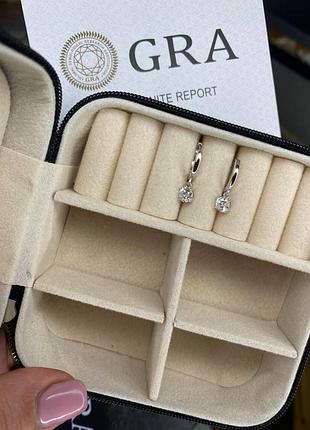 Сережки з підвіскою “round brilliant moissanite”
