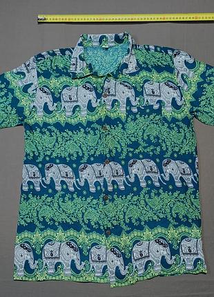 Плечи 45 см гавайка made in thailand рубашка с коротким рукавом size m 
гудзики кокос , 100% cotton