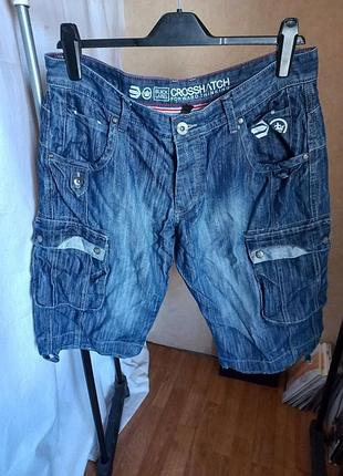 Мужские джинсовые шорты-карго crosshatch black 74 y2k (размер 38/xl-xl)