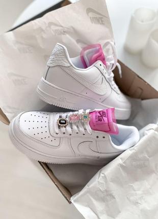 Женские кроссовки nike air force 1 lx white lace  (aaa+) 36-37-38-40