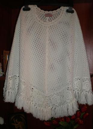 Белоснежное пончо для принцессы next) на 7 -10 лет