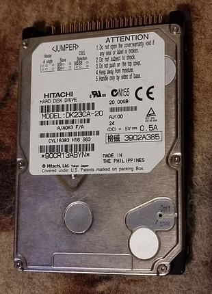77% ide hdd 2.5 20 гб hitachi 4200 15.0/16.9 жорсткий диск dk23ca-20 хітачі ata pata