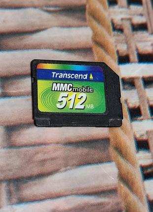 Картка пам'яті 512 мб mmc mobile transcend 9.29/13.5 ммс трансенд multimediacard ммс мобайл трансенд